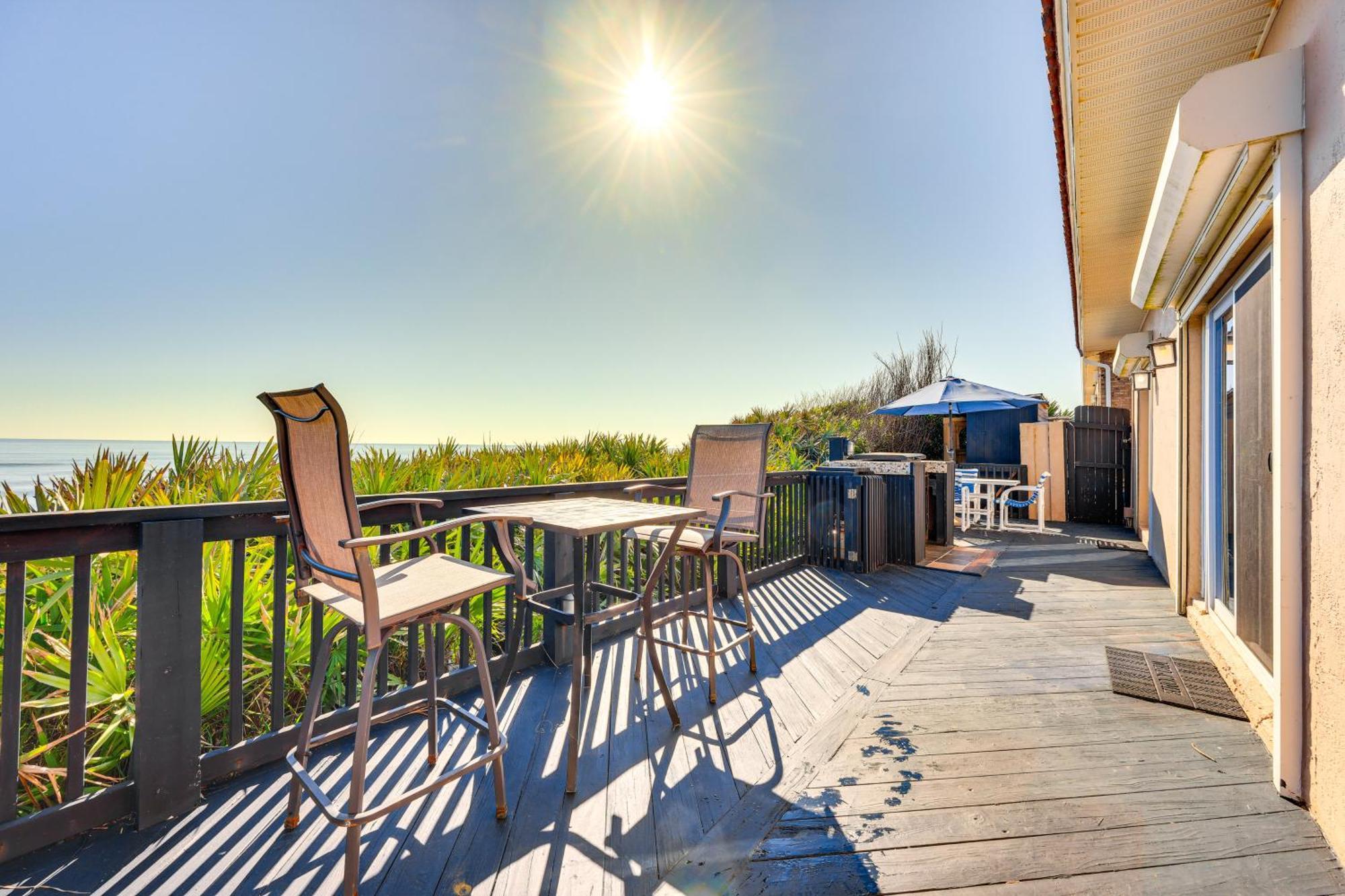 Oceanfront Oasis In Flagler Beach With Deck And Views! Exteriör bild
